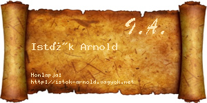 Istók Arnold névjegykártya